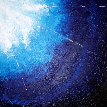 Schilderij getiteld "Camaïeu Bleu" door Ingrid De Waal, Origineel Kunstwerk, Acryl