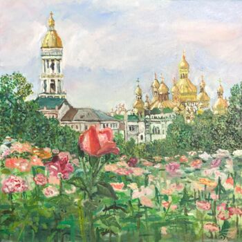 Malerei mit dem Titel "Розы . Печерск . Ве…" von Sebini, Original-Kunstwerk, Öl