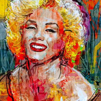 Digitale Kunst mit dem Titel "Marilyn" von Iñigo Urbina, Original-Kunstwerk, Digitale Malerei