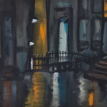 Painting titled "Another bridge to b…" by Inke Bemelmans, Original Artwork, Acrylic