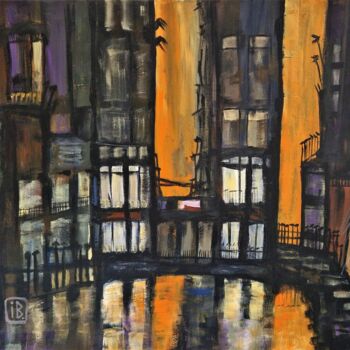 Painting titled "Une soirée chez les…" by Inke Bemelmans, Original Artwork, Acrylic