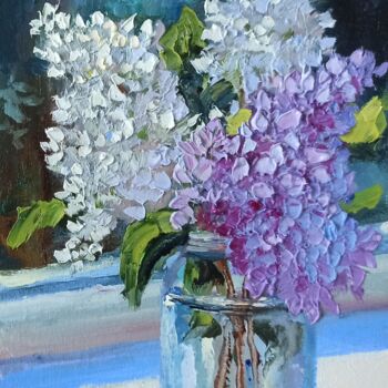 Malarstwo zatytułowany „Lilac” autorstwa Inna Bebrisa, Oryginalna praca, Olej
