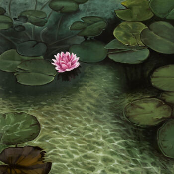 Painting titled "Water lily" by Inna Medvedeva, Original Artwork, Oil