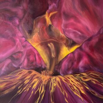 Pintura titulada "Crimson Silk" por Inna Sumina, Obra de arte original, Oleo