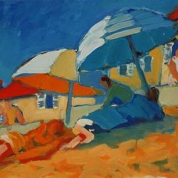 Painting titled "Les parasols" by Inna Skliarevskaia, Original Artwork