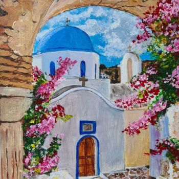 Painting titled "Santorini" by Inna Herasymenko, Original Artwork, Acrylic