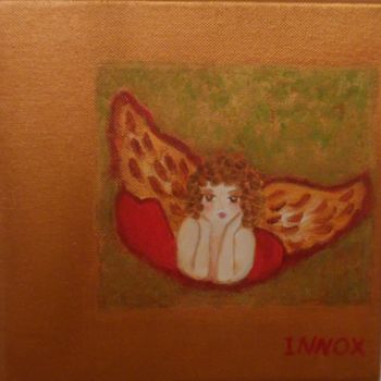 Malerei mit dem Titel "Mon ange doré" von Innox, Original-Kunstwerk, Acryl