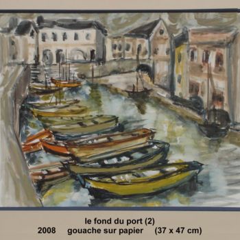 Painting titled "le fond du port (2)" by Ioana, Original Artwork, Oil