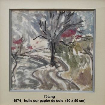 Malerei mit dem Titel "l'étang (2)" von Ioana, Original-Kunstwerk, Gouache