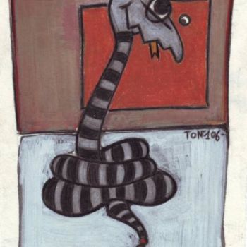 Drawing titled "small face snake" by Iom4, Original Artwork