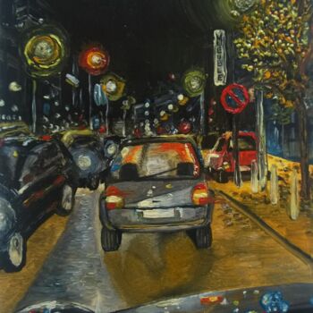 Peinture intitulée "Charleroi de nuit." par Iracéma Lambotte (ira), Œuvre d'art originale, Huile