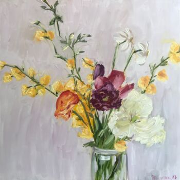 제목이 "Spring flowers"인 미술작품 Iryna Karpiak로, 원작, 기름