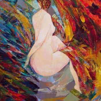 Peinture intitulée "Nude" par Irena Dukule, Œuvre d'art originale, Huile