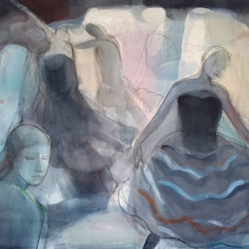 Malarstwo zatytułowany „Lonely women's dance” autorstwa Irena Luse, Oryginalna praca, Akwarela