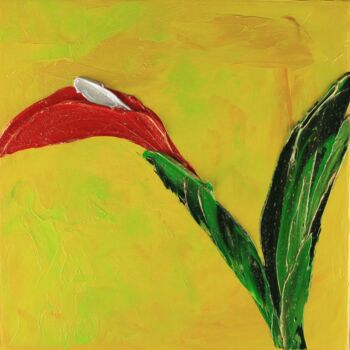 Картина под названием "Flower 34002" - Irene Ba, Подлинное произведение искусства, Масло Установлен на Деревянная рама для н…