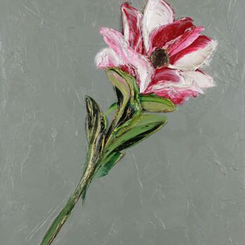 Ζωγραφική με τίτλο "Abstract Flower 340…" από Irene Ba, Αυθεντικά έργα τέχνης, Λάδι