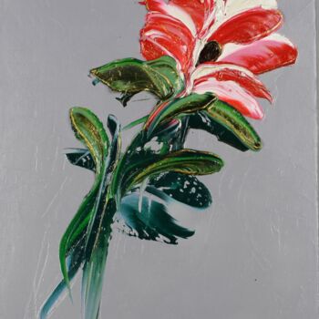 Картина под названием "Abstract Flower 340…" - Irene Ba, Подлинное произведение искусства, Масло Установлен на Деревянная ра…
