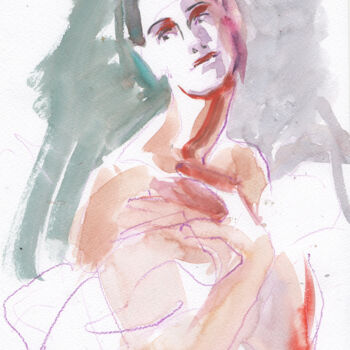 Schilderij getiteld "Dreams of ballet. S…" door Irene Bibik-Chkolian, Origineel Kunstwerk, Aquarel