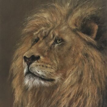 图画 标题为“Lion. Pastel portra…” 由Irene_art, 原创艺术品, 粉彩