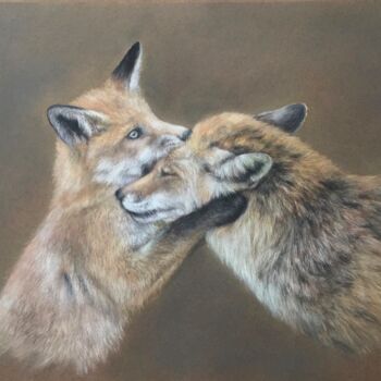 Drawing titled "Family portrait" by Irene_art, Original Artwork, Pastel