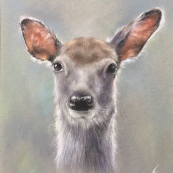 Drawing titled "Red deer" by Irene_art, Original Artwork, Pastel