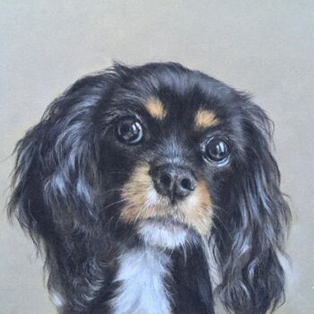 Dessin intitulée "Spaniel puppy" par Irene_art, Œuvre d'art originale, Pastel