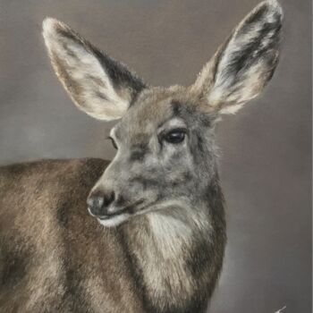 Drawing titled "Deer" by Irene_art, Original Artwork, Pastel