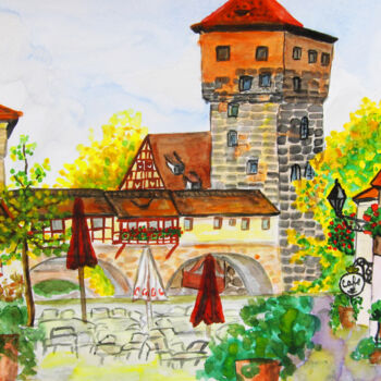 Peinture intitulée "Nuremberg 6" par Irina Afonskaya, Œuvre d'art originale, Aquarelle