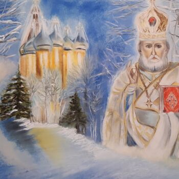 Drawing titled "Святитель Николай" by Irina Androsova, Original Artwork, Pastel