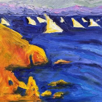 Pintura titulada "Blue Sea" por Irina Anis, Obra de arte original, Oleo