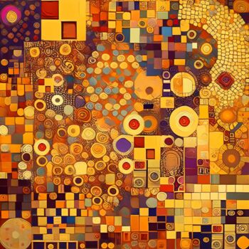 Arts numériques intitulée "Golden geometric AB…" par Irina Bast, Œuvre d'art originale, Peinture numérique