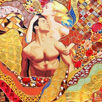 Schilderij getiteld "Love painting. Man…" door Irina Bast, Origineel Kunstwerk, Acryl Gemonteerd op Frame voor houten branca…
