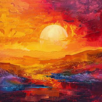 ""Landscape, Sunset,…" başlıklı Tablo Irina Fedorova tarafından, Orijinal sanat, Akrilik