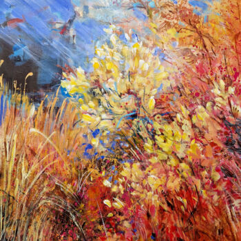 Peinture intitulée "Autumn garden" par Irina Laube, Œuvre d'art originale, Acrylique