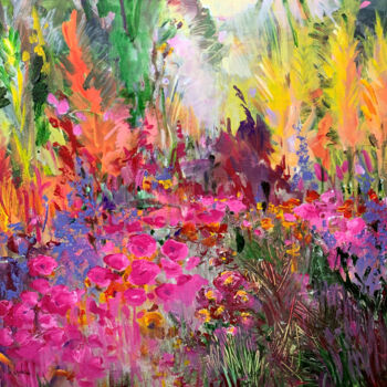 Painting titled "Summer garden VIII" by Irina Laube, Original Artwork, Acrylic