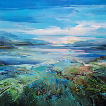 Painting titled "Turquoise coast" by Irina Laube, Original Artwork, Acrylic