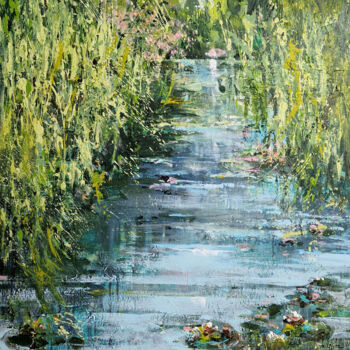 Ζωγραφική με τίτλο "Summer pond II" από Irina Laube, Αυθεντικά έργα τέχνης, Ακρυλικό