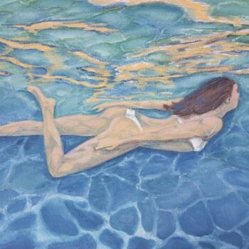 "Girl in the sea, oc…" başlıklı Tablo Irina Oleynik tarafından, Orijinal sanat, Petrol