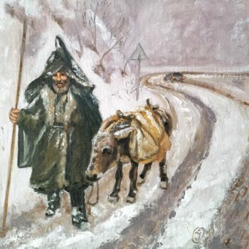 Ζωγραφική με τίτλο "Painting An old man…" από Irina Oleynik, Αυθεντικά έργα τέχνης, Λάδι