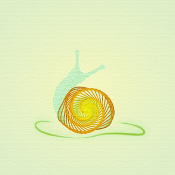 Digital Arts titled "Green snail" by Irina Ryzkova (Ira Go), Original Artwork, 2D Digital Work