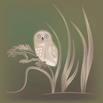 "Owl in the grass" başlıklı Dijital Sanat Ирина Рыжкова (Ira Go) tarafından, Orijinal sanat, 2D Dijital Çalışma