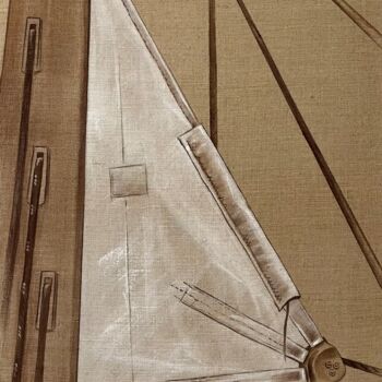 Pittura intitolato "Furling mainsail /…" da Irina Safiullina, Opera d'arte originale, Acrilico