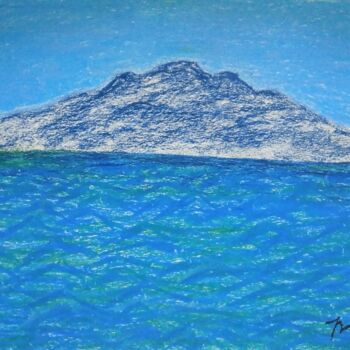 Painting titled "Rangitoto Island" by Irina Rabeja, Original Artwork, Pastel