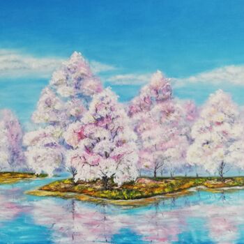 Painting titled "Spring Time" by Iryna Fedarava, Original Artwork, Oil Mounted on Wood Stretcher frame