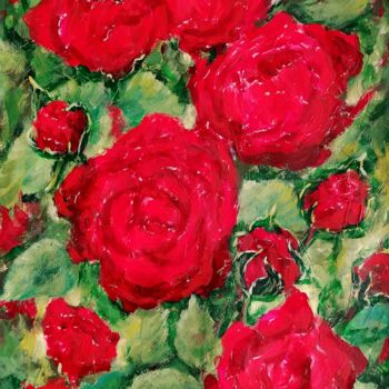 Peinture intitulée "Red Roses" par Iryna Fedarava, Œuvre d'art originale, Acrylique