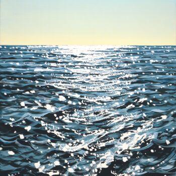 Schilderij getiteld "Sea. Light 100." door Iryna Kastsova, Origineel Kunstwerk, Acryl Gemonteerd op Frame voor houten branca…