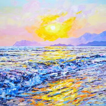 Pintura titulada "Ocean. Sunset 2." por Iryna Kastsova, Obra de arte original, Acrílico Montado en Bastidor de camilla de ma…