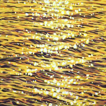 Schilderij getiteld "Gold glare on the w…" door Iryna Kastsova, Origineel Kunstwerk, Acryl Gemonteerd op Frame voor houten b…