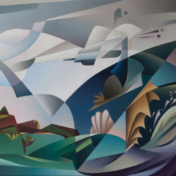 Картина под названием "Ocean" - Isaac Feldman, Подлинное произведение искусства, Масло Установлен на Деревянная рама для нос…