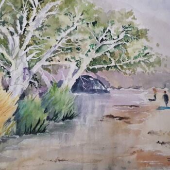 Painting titled "Passeio" by Isabel Alfarrobinha, Original Artwork, Watercolor